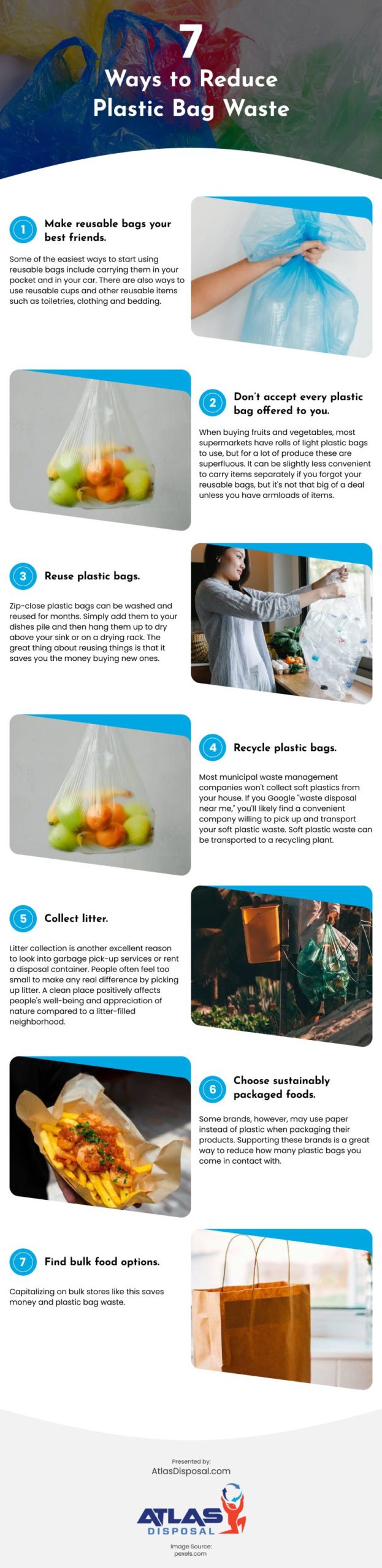 7 Ways to Reduce Plastic Bag Waste Infographic