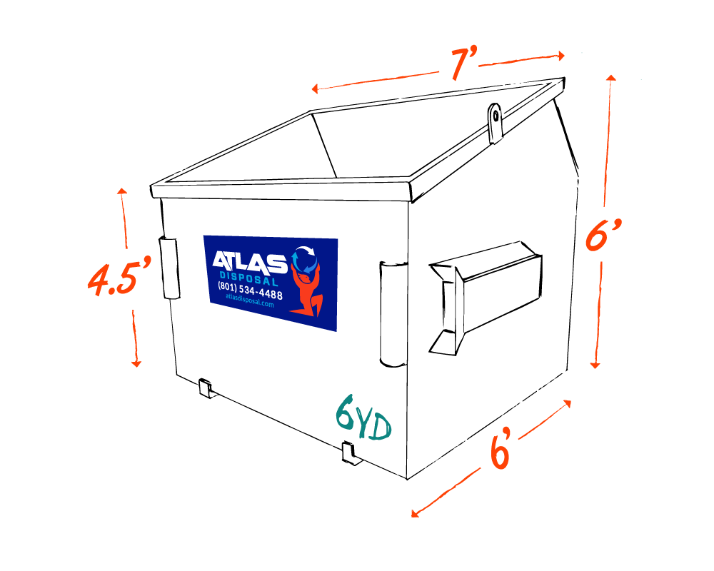 Measurements of a commercial 6 yard front loader 