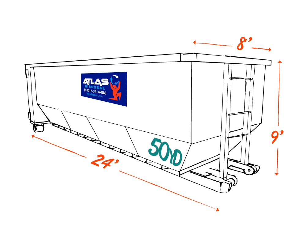 Volume of a 40 yard roll off dumpster
